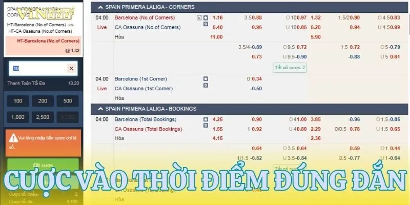 Chờ thời điểm thích hợp để cược sau trận