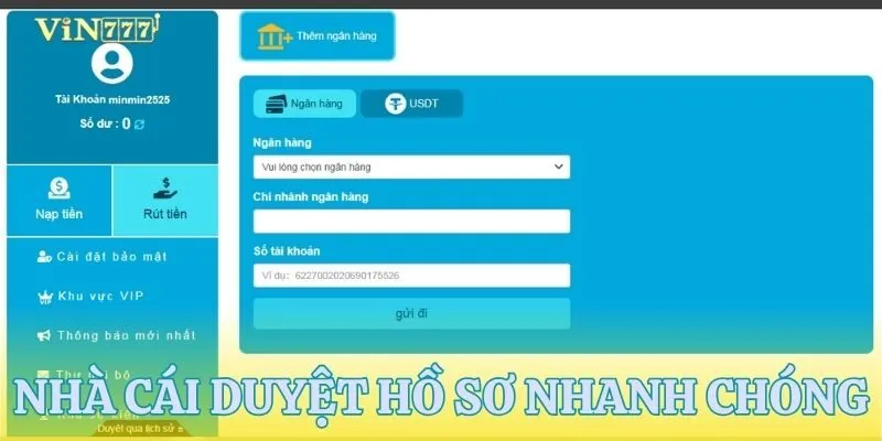 Hệ thống sẽ xử lý giao dịch nhanh nhất có thể