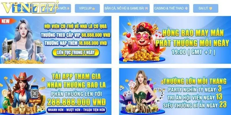 Khuyến mãi đổi thưởng cực lớn chỉ có tại nhà cái hàng đầu Vin777