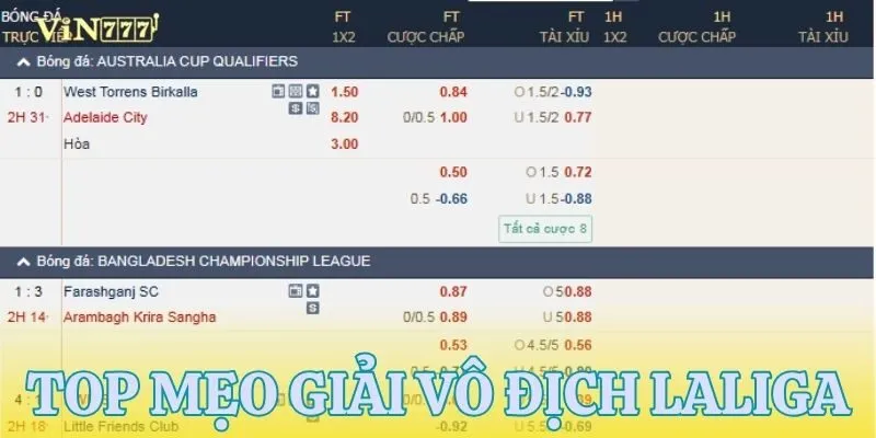 Tổng hợp các mẹo giải vô địch Laliga