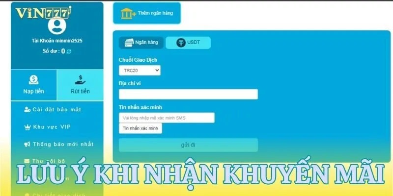 Vài điều cần lưu ý khi nhận khuyến mãi VIN777